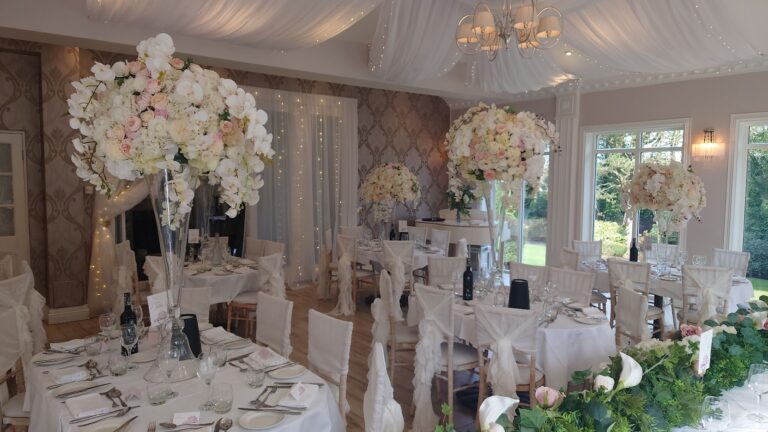 Bespoke venue styling for weddings at the Astley Bank Hotel in Darwen