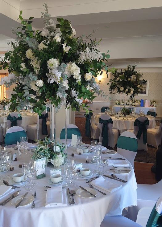 Large floral wedding table centrepieces