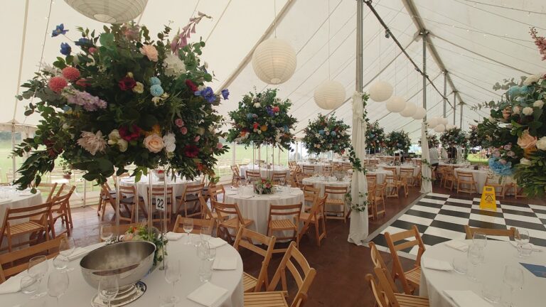 Marquee table centrepieces