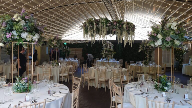 Hanging floral designs for the perfect wedding venue decoration