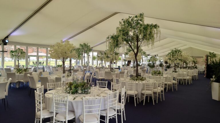 Graduation Ball event decor at Chester Race Course