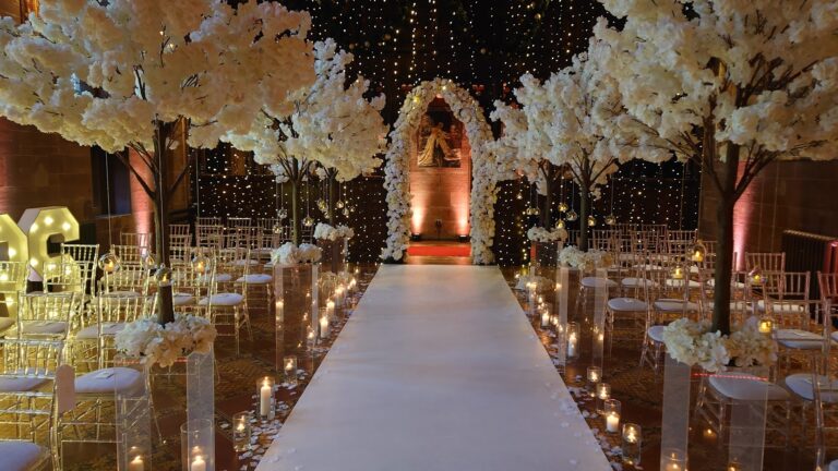 Wedding venue dressing at Peckforton Castle